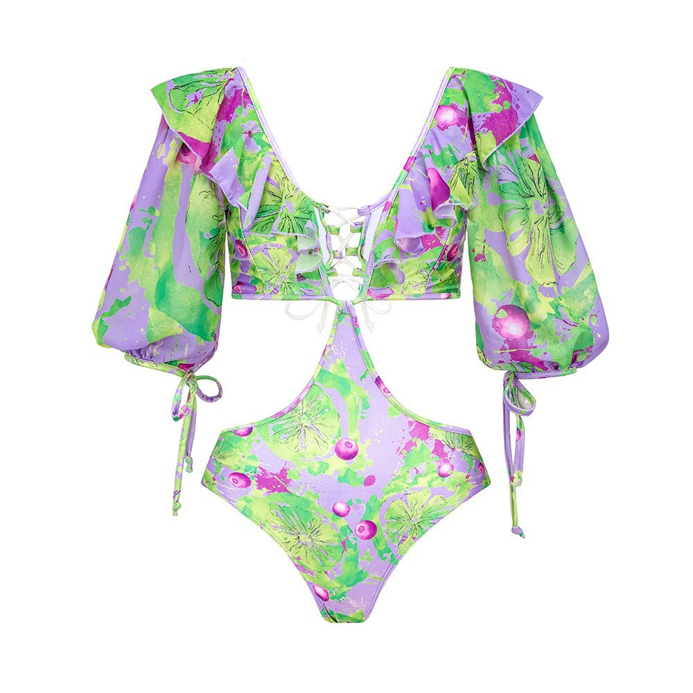 Push up Split Three Piece Sexy Spring Vacation Swimsuit Suit Printing Bella Mia
